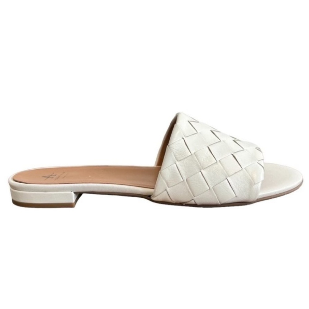 Aquatalia White Talia Woven Slide Sandal Size 8.5
